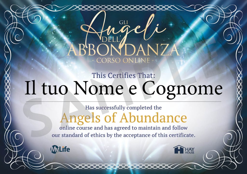 Certificato personalizzato - Angeli dell'Abbondanza